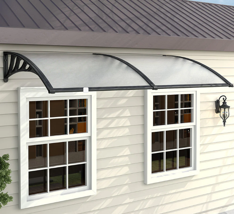 Black Outdoor Curved Shielded Rain Shelter