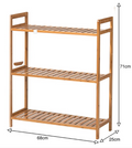 Tiered Bamboo Wood Book Storage Shelf