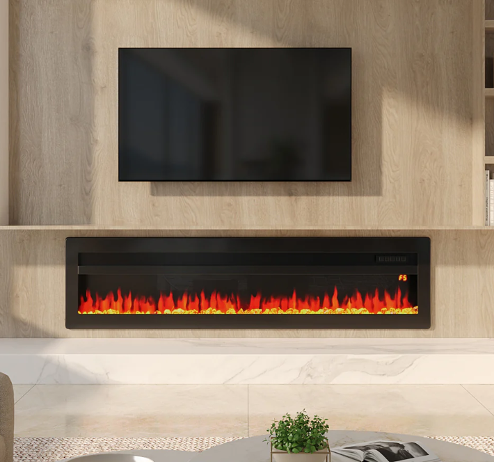 40/50/60/70 Inch Electric Fireplace with 9 Flame Colour and Remote Control