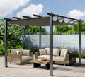 Aluminum Framed Garden Pergola with Retractable Canopy